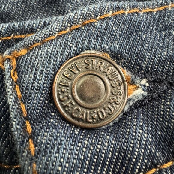 Levis Western Fit Dark Blue Denim Jeans Mens Size 38x28 Straight Leg - Picture 6 of 8